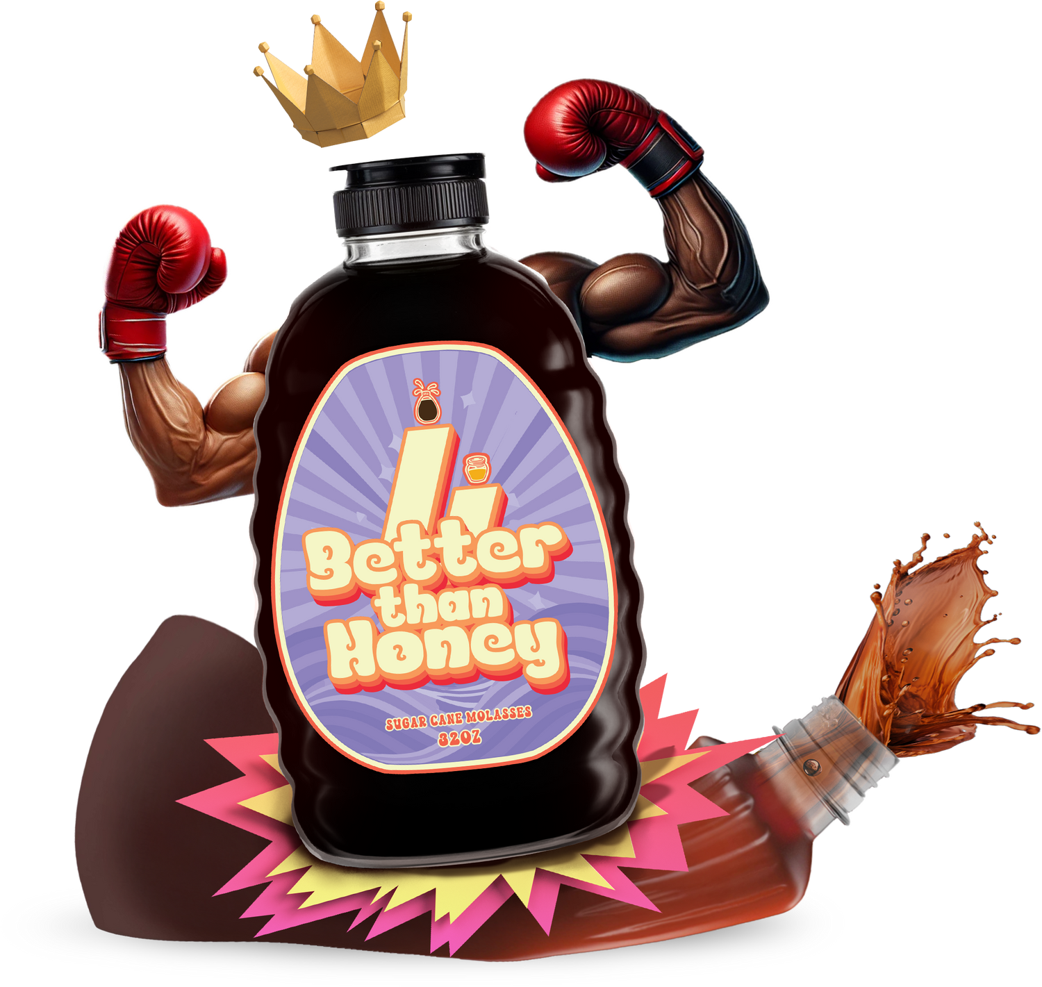 Sugar cane molasses bottle destroying syrup